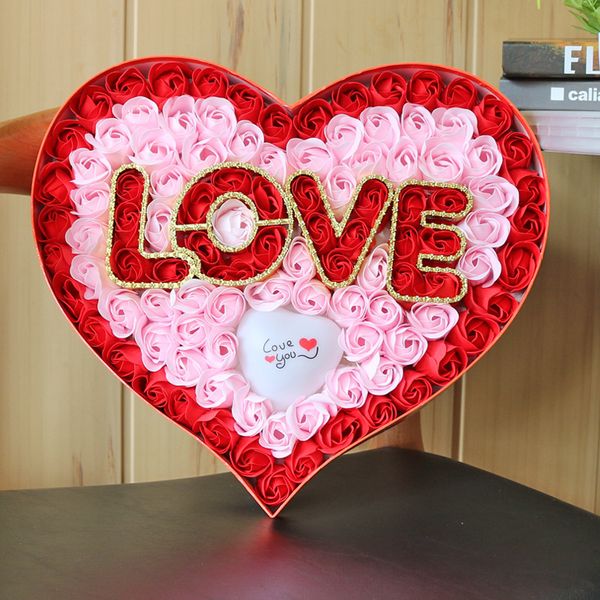 

soap flower heart shape love style rose flower handmake paper rose soap for valentine's day mother's day birthday wedding
