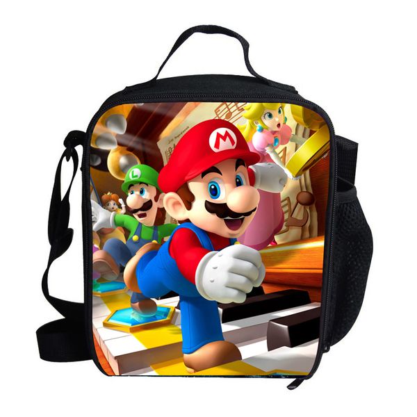 

2015 fashion cartoon character bags super mario lunch bag for kids thermal insulated lunch bag for children school girls boys, Blue;pink