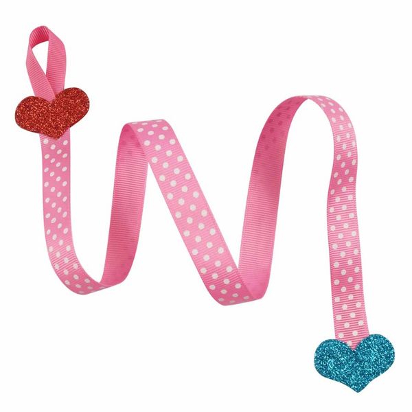 Lovely Children Polka Dots Hair Bows Holders Long Hair Clip