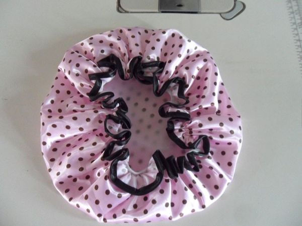 

50pieces/lot eva printing waterproof shower caps double layer shower cap