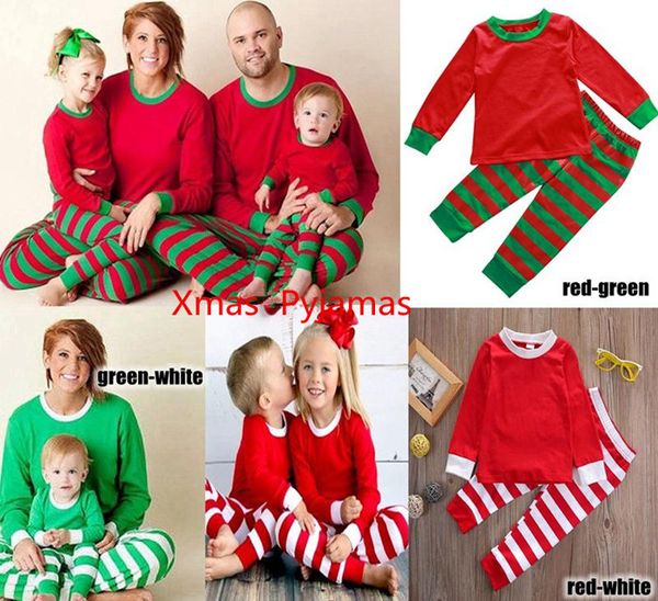 

20lot family matching outfits xmas kids matching christmas deer striped pajamas sleepwear nightwear pyjamas bedgown sleepcoat nighty 3colors, Blue
