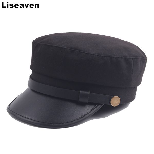 

liseaven women flat cap beret hat fashion navy hat autumn winter new casual solid color berets caps, Blue;gray