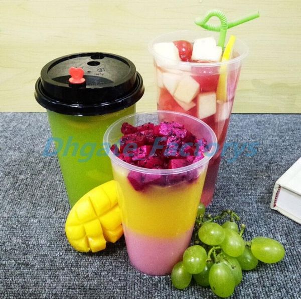 

90mm caliber thick tran parent di po able tea cup pla tic cup drink juice tribute tea injection cup of variou ize 360ml 500ml 700ml