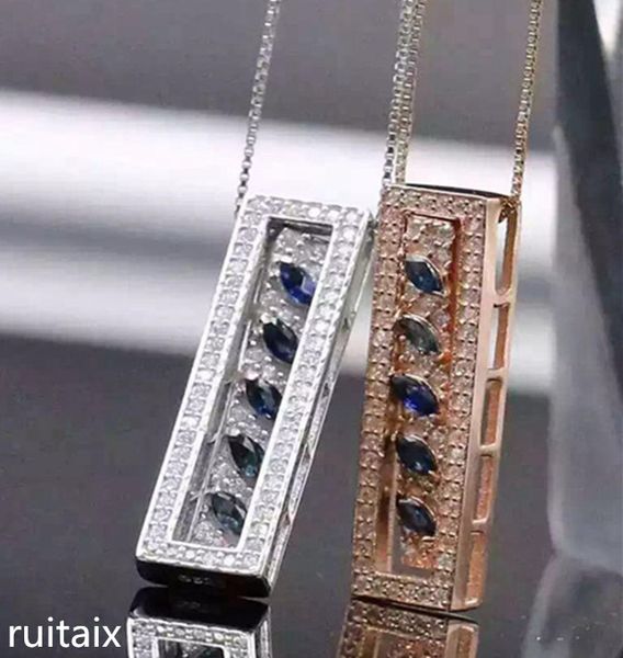 

kjjeaxcmy boutique jewels s925 silver inlay natural sapphire inlay diamond rectangular double purpose pendant + necklace pendant