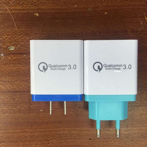 

Q3.0 Quick Charger 3 USB Adapter US EU Plug Colorful Charging Wall Charger Plugs 3 Ports 2.1A 2.1A 3.1A for Smart Phone Cellphone 2018 good
