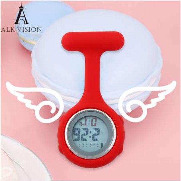 

nurse watch digital silicone new 2018 fob pocket watches doctor brooch lapel medical hospital clock gift for nursing alk, Slivery;golden