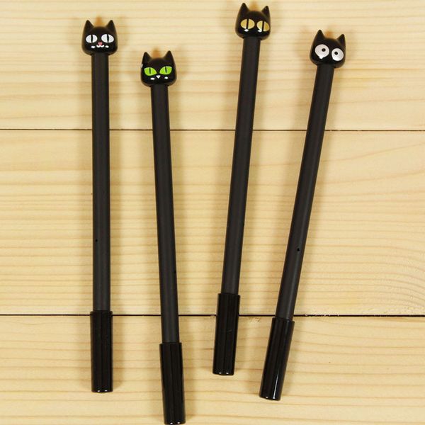

korean creative stationery super sprouting kitten mysterious black cat black neutral pen cartoon water pen