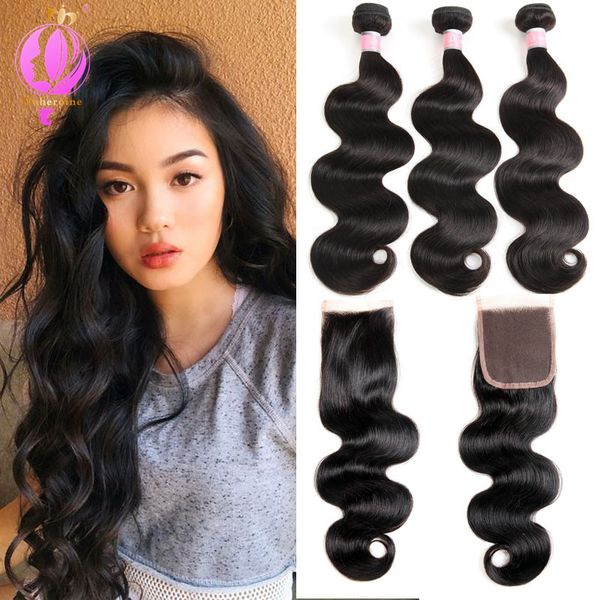 Brazilian Bady Wave 3 Bundles Human Hair Bundles With 1 Weave
