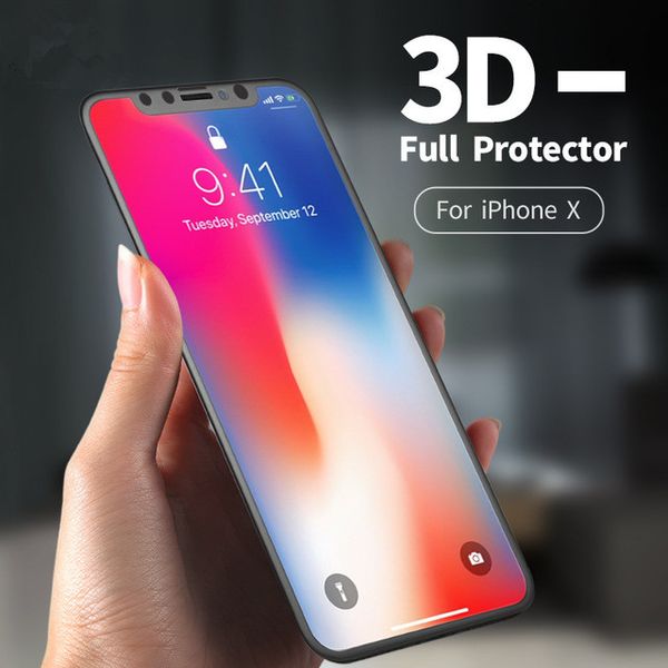 Para samsung galaxy s8 + note8 vidro temperado 3d 9 h completa tela de proteção à prova de explosão filme protetor de tela para iphone x 8 s7 borda s6 nota 8