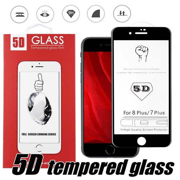 

Для Iphone X XS Max XR 8 8 Plus Полное покрытие из закаленного стекла 5D Изогнутый полный клей