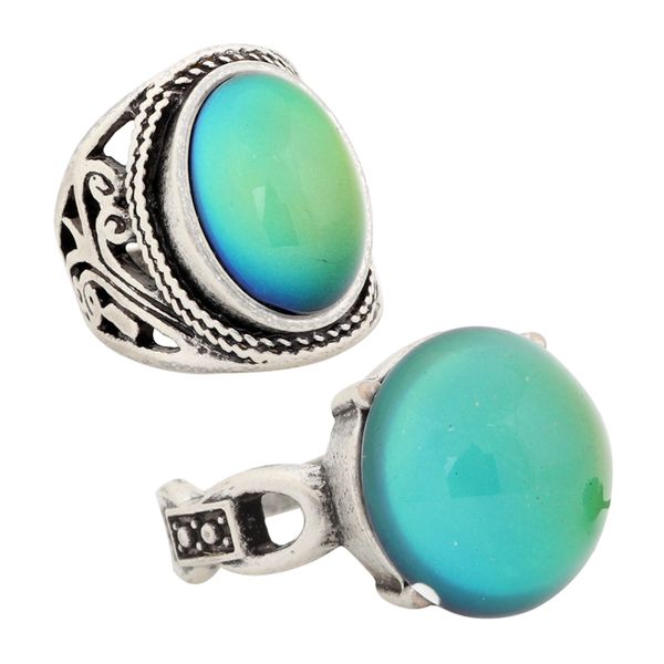 

new fancy womens wedding alloy mood stone ring rs019-041, Golden;silver