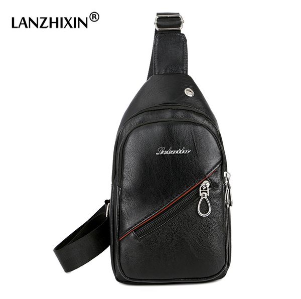 

lanzhixin headphone hole leather chest bag men waterproof crossbody bags for men vinatge anti-theft shoulder men's chest bag