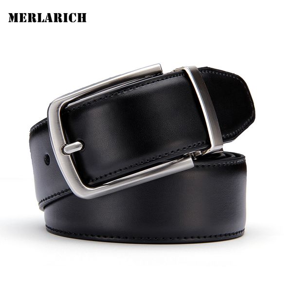 

merlarich]new genuine leather men belts classic black luxury designer business dress belt switch fancy vintage jeans cintos, Black;brown
