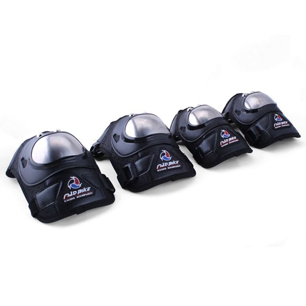 

4pcs/set stainless steel kneepad elbow pad motorbike driver protective guard outdoor sport racing tactical protection
