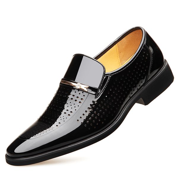 

goxpacer men shoes breathable men casual shoes pointed toe with holes fashion elevator thick heel sell ing, Black