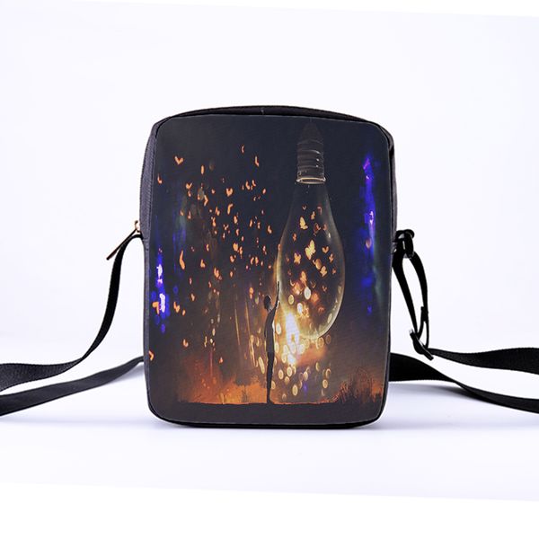 

custom ladies men's crossbody shoulder bag children's printing cartoon crossbody shoulder bag fantasy starry landscape pattern