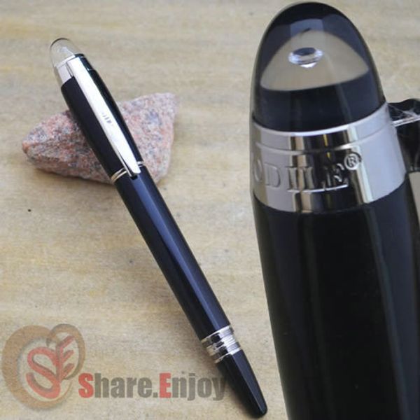 

crocodile 232 gloss black and silver diamond star roller ball pen, Blue;orange
