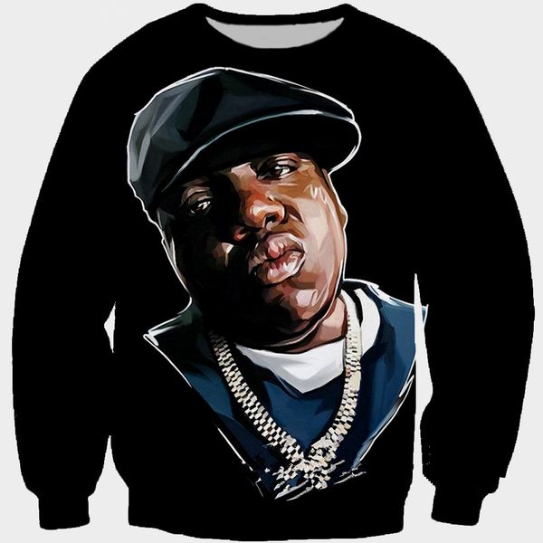 

new arrival b.i.g. biggie smalls tupac fashion men/women funny 3d printed sweatshirt style fashion casual sweatshirt b332, Black