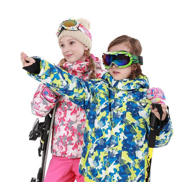 

jacket+pants baby cute ski suit children winter waterproof kids ski outdoor professional warm hooded snowboard sports suits