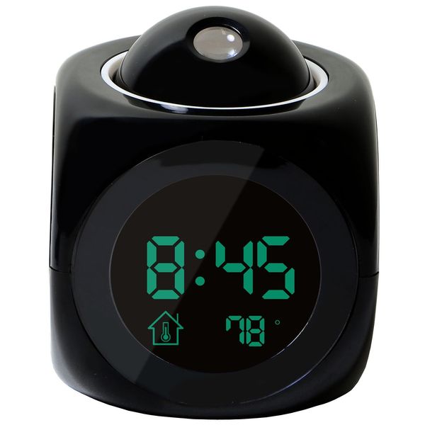 

alarm clock multi-function digital lcd voice talking led projection alarm clock black