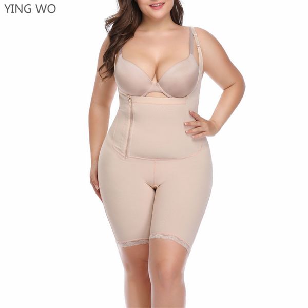 6XL Große Größe Frauen Shapewear Unterbrust Taille Kontrolle Postpartale Body Shaper Spitze Saum Kompression Hüftgürtel Butt Lift Körper Kontur