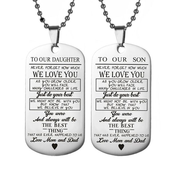 Dads personalizado de acero inoxidable grandes Dog Tag Collar Regalo Grabado Gratis