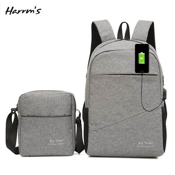 

2in1 fashion travel bag 15 inch lapbackpack usb charging anti theft backpack men waterproof school bag