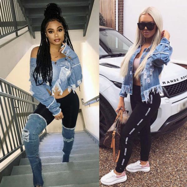 

2018 Новая Мода Повседневная Женская Негабаритных Синий Джинсовые Джинсы Короткая