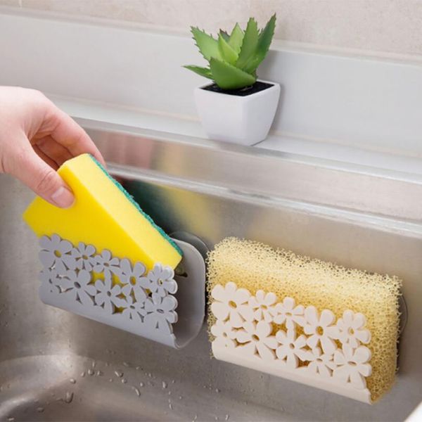 2019 Kitchen Sink Suction Sponges Holder Scrubbers Soap Storage