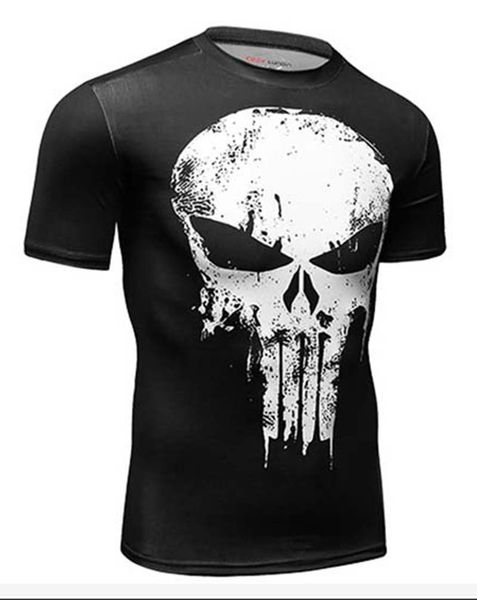 

2018 men sport t shirt yoga gym quality fitness compression short sleeve body building tight slim quick drying ing, White;black