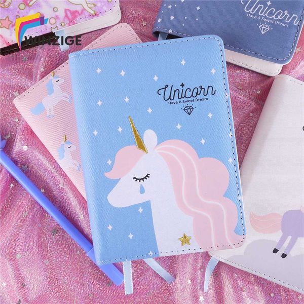 

korea a6 hand book cute custom-made unicorn cloth surface notcolorful agenda month week schedule journal chancery, Purple;pink
