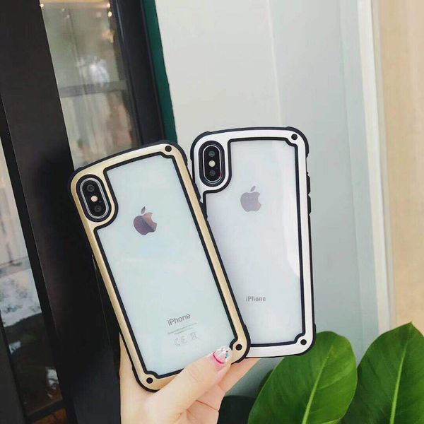 

refined for iphone cases luxury baking finished jelly tpu frame acrylic rear phone case hybrid cellphone cover