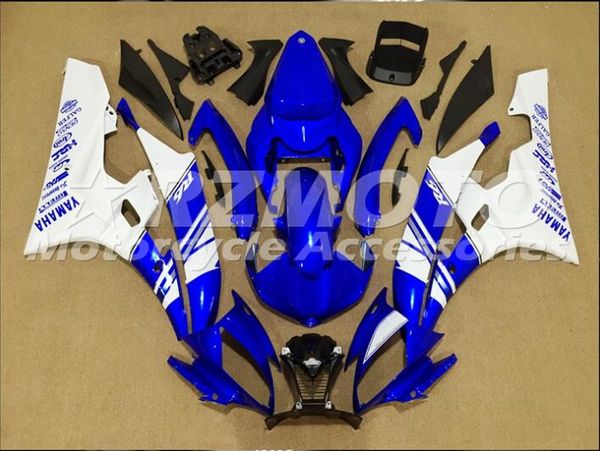 3 hediye Yeni Kalafatlama için Yamaha YZF-R6 YZF600 R6 06 07 2006 2007 ABS Plastik Kaporta Motosiklet Fairing Kiti Cowling Kapak Mavi Beyaz PV8