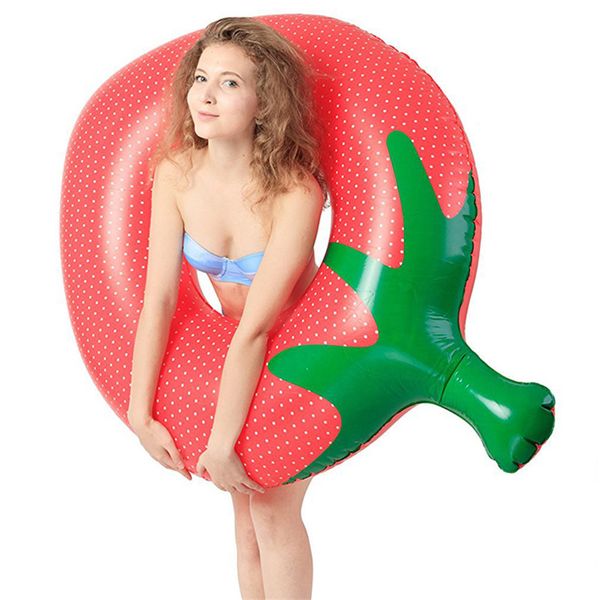 

strawberry pattern swimming ring giant pool float toy air mattress swimming float inflatable toys for kids floating row