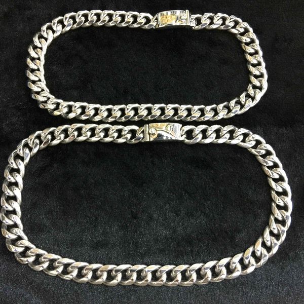 

manersonmen's hip hop cuban chain pendant necklace 45cm 50cm loves necklace, Silver