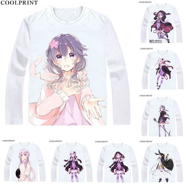 

coolprint vocaloid virtual singer t-shirts long sleeve shirts lolita yuzuki yukari yuzukiyukari yukari yuzuki cosplay shirt, Black