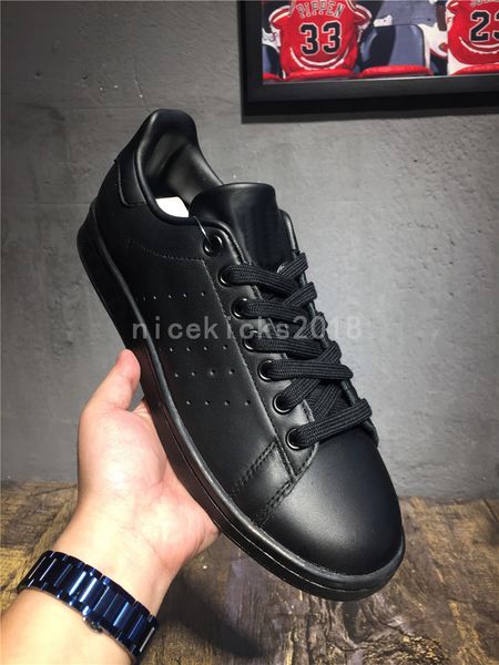 

2019 new stan shoes fashion brand smith sneakers casual shoes leather men women sport jogging sneakers classic sneakers china shoe, Black