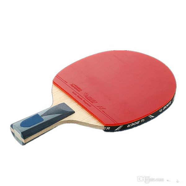 

wholesale-durable 1pcs table tennis racket ping pong paddle long / short handle professional carbon table tennis racket with 3 balls 2526002