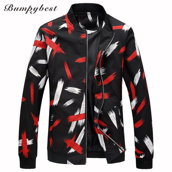 

bumpybeast 2018 new flower bomber jacket casual men jackets coats autumn thin jaqueta masculino plus size 5xl 6xl, Black;brown