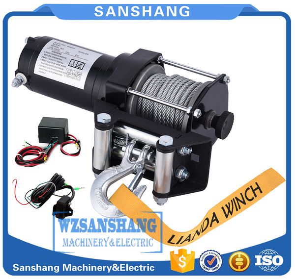 

remote control , dynamic braking action 3000lb electric winch kits for atv utv off-road vehicle dc12v,differential planetary