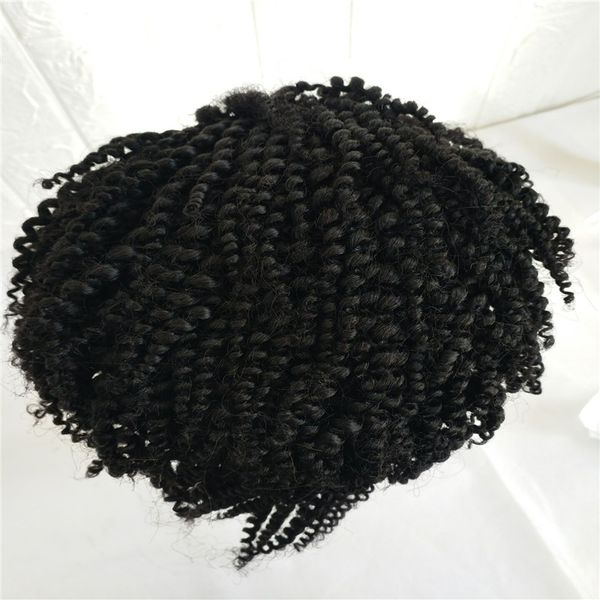 

афро вьющиеся пу часть парик полный пу реми волос 8x10 " дюймов мужчины парик афро вьющиеся мужчины парик замена системы для мужчин, Black