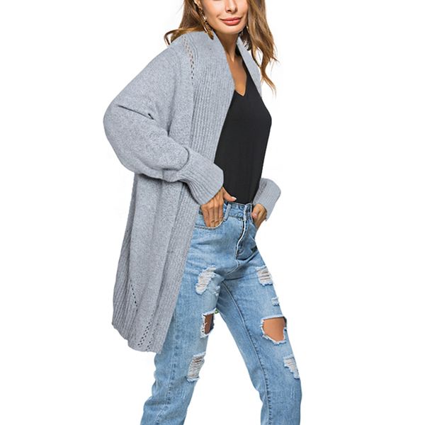 

women's sweaters kniteed cardigan sweater solid color batwing sleeve fashion 2018 female long clothing, White;black