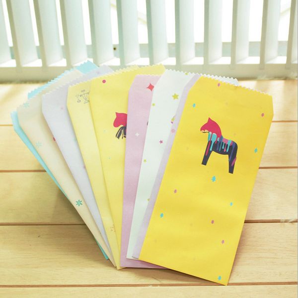 

10pcs/lot korean creative envelope cute color trojan envelope set 19.5 * 8.5cm 10 design