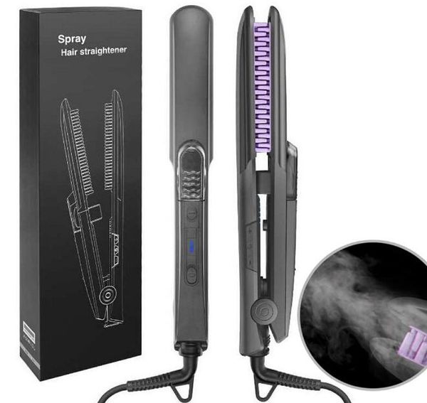 

spray hair straightening brush women steam spray hair care tools straightener comb hair salon steam styler j1806, Black