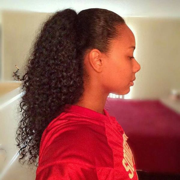 

120g-160g human hair kinky ponytails hairpieces for american black women curly ponytail drawstring clip on pony tail 4 colors available