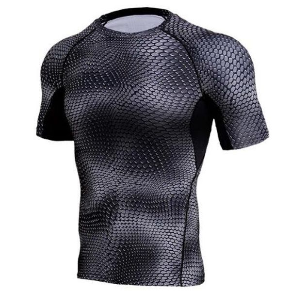 Günlük Sıkıştırma Gömlek Erkekler 3D Baskılı T-Shirt Kısa Kollu Spor Bankası Katman Tayt Erkek Crossfit Tops Rashguard Spor Salonu Tees