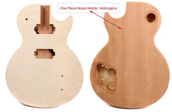 

yinfente lp electric guitar body unfinished mahogany one piece wood made set in style