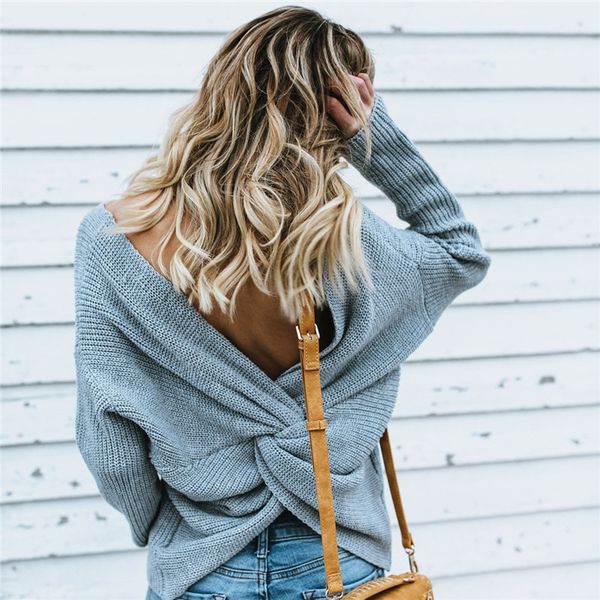 

uiecoe женская повседневная v шеи крест-накрест спинки длинные batwing рукавом свободные вязаный свитер пуловеры, White;black