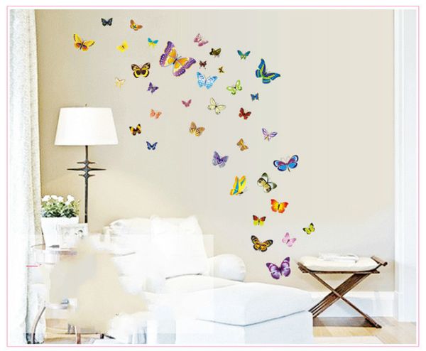

diy butterfly art wall stickers home decor living room tv/sofa background pvc removable