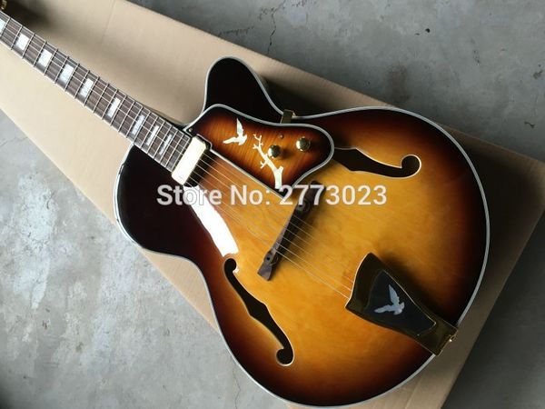 

New big jazz electric guitar provide em delivery can be cu tomized according to requirement logo